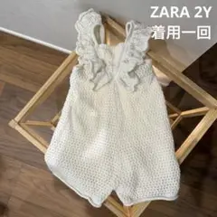 ZARA フリルクロシェニットオーバーオール　2y