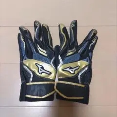 Mizuno バッティング用手袋 黒/金