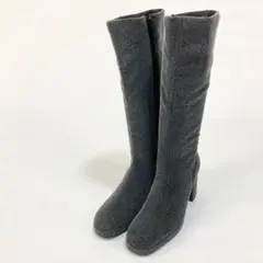 MADRID⭐️マドリード【22EE】ロングブーツ サイドジップ ストレッチ 灰