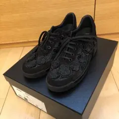 シャネル スニーカー黒 花