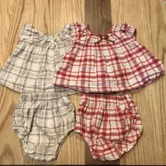 チェック柄セットアップ　90cm 2点