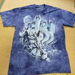 古着　マウンテン　THE MOUNTAIN 狼 アート Tシャツ