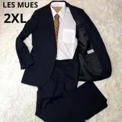 【2XL/美品】LES MUES メンズセットアップ Y8 ネイビー 撥水加工