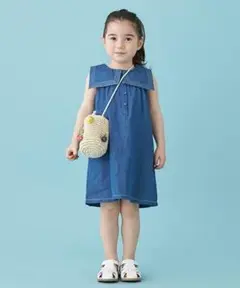 petit mainノースリーブワンピース デニム