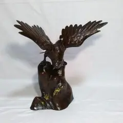 美品 高さ38cm 鷲 鷹 金属工芸 縁起物 誕生日 父の日 長寿 プレゼント