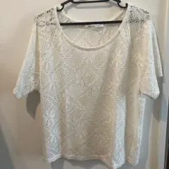 miel crishunant ホワイト レース 半袖トップス