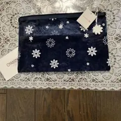 新品近沢レース☀︎ ポーチ☀︎ブルー☀︎花柄☀︎レース☀︎ホワイト☆