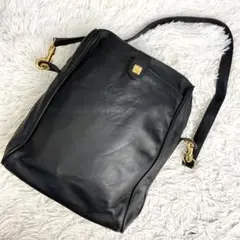 美品✨ロエベ ショルダーバッグ オールレザー アナグラム 金具 ブラック