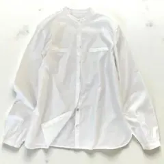 美品✨BARBA バルバ イタリア製 ノーカラーシャツ コットン100 白 42