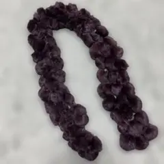 ダークパープル ファースヌード ボンボンデザイン