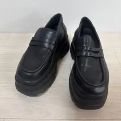 厚底 スニーカーソール ローファー ブラック