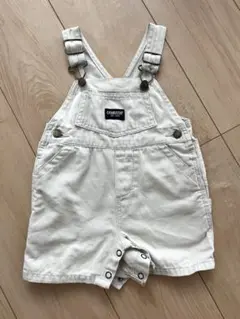OshKosh ホワイトショートオーバーオール 70