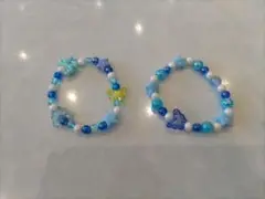 蝶とリボンモチーフのブレスレット2個セット