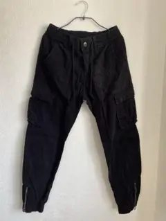 カーゴパンツ 黒 ブラック メンズ 秋冬 カジュアル