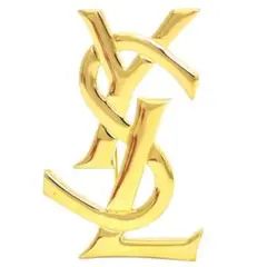 イヴサンローラン ブローチ ゴールド モノグラム YSL GP 中古
