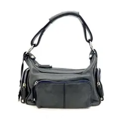 TOD’S トッズ ハンド トートバッグ 革 黒 ポーチ セカンド EN323