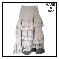 Ado×HARE レーザーカットティアードスカート Amazon.co.jp: ado HARE コラボ レーザーカットティアード