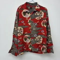 花柄長袖シャツ 赤　ホ20