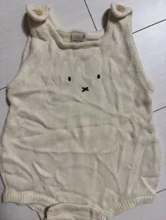 プティマイン ミッフィー刺繍のクリーム色ベビー服80cm