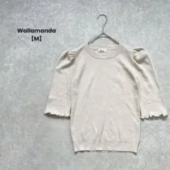 a1781＊Wallamanda ラメ入リブニットトップス　ベージュ【M】綺麗め