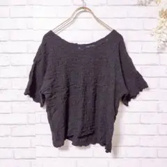 【美品】NICE CLAUP ナイスクラップ 半袖ブラウス ブラック Free