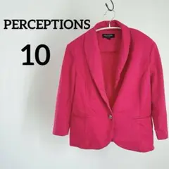 美品✨PERCEPTIONS ピンク テーラードジャケット サイズ10