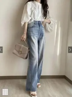 ハイウエストストレートデニムパンツ[cu321]