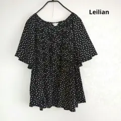 Leilian merrier 水玉模様 フレアスリーブトップス　レリアン