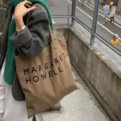 MARGARET HOWELL ロゴ入り トートバッグ ベージュ