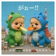【オーダー受付中】パネル生地 455 ⚮ ポメラニアン大集合 6柄セット