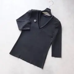 FOXEY 38 グレー 透かしチュール ニット