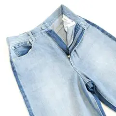 BAYFLOWベイフロー▼ワイドデニム▼ペイント加工▼サイズ2▼W約66㎝