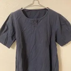 Anhydre 半袖シャツ ネイビー 半袖シャツ ボタン付き