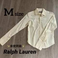 【極美品】ラルフローレン　ブラウス　シャツ　ストライプ　イエロー　9号