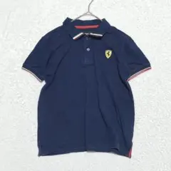 フェラーリ Ferrari ポロシャツ ネイビー 11-12歳　ロゴ付き