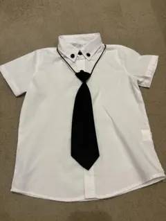 フォーマルシャツ 110cm ホワイト ブラックネクタイ