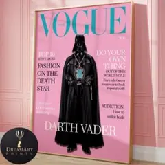 インテリアポスター スターウォーズ ダースベーダー ファッション誌風 ピンク