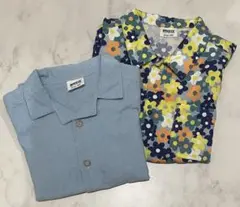 BREEZE 半袖シャツ 水色　花柄 120