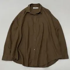 00s~ リネン レーヨン L/Sシャツ ドロップショルダー ボックスシルエット