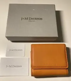 ju0026m davidson キャメル/オレンジ 三つ折り財布コンパクト