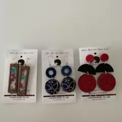ニュージーランド NZ ハンドメイド ピアス 3点 セット