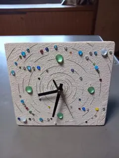 ビー玉の置時計　クラフト作品
