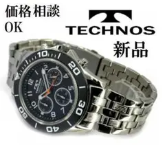 ■ テクノス メンズ腕時計 クロノグラフ ブラック文字盤 クオーツ
