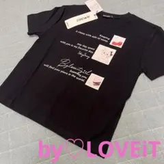 by♡LOVEiT☆グラフィックプリント黒Tシャツ　130cm