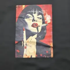女性の肖像 グラフィック半袖 ブラッ グラフィックTシャツ 女性の顔XL