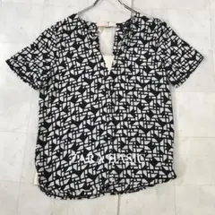 ZARA BASIC ザラベーシック 幾何学模様 半袖シャツ 白黒 S