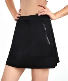 ❀新品 黒 ストレッチスカート ポケット付き✤SALE