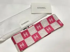 CHANEL シャネル ココマーク スカーフ ヘアバンド 細スカーフ ピンク