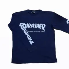 古着 THRASHER 長袖 tシャツ ネイビー サイズM