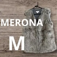 匿名配送✨MERONA グレー ファー ベスト Mサイズ